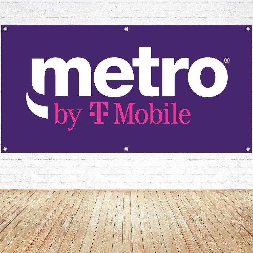 METRO by T-Mobile Vinyl Banner 3ft. Sign Cell Phone Vendor Store Shop Mall Kiosk